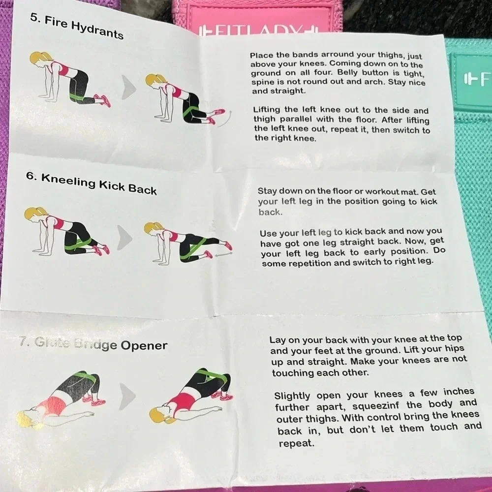 NEW Booty Bands with Carry bag  Fit Lady Resistance Set of 3 Bands NWT NEW - Picture 9 of 11